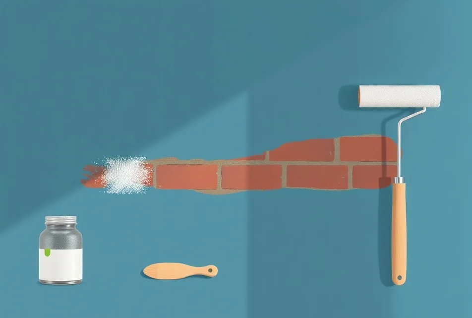 Outils de peinture disposés dans l'ordre des étapes du chantier